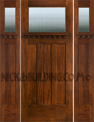 Craftsman Exterior Door with Sidelights AC401 with Reed Glass