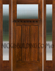 craftsman exterior door with sidelights and Reeded Glass