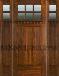 craftsman style doors and 2 sidelights AC901 Reed Glass