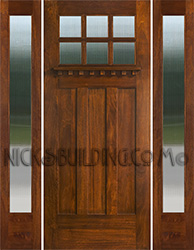 craftsman style doors with 2 sidelights AC901 Reeded Glass