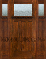 craftsman style door with sidelights rain glass