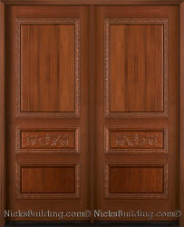 Carved Exterior Double Doors