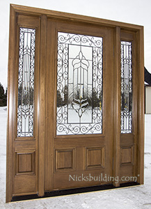 affordable front doors with Walnut finish and glass options