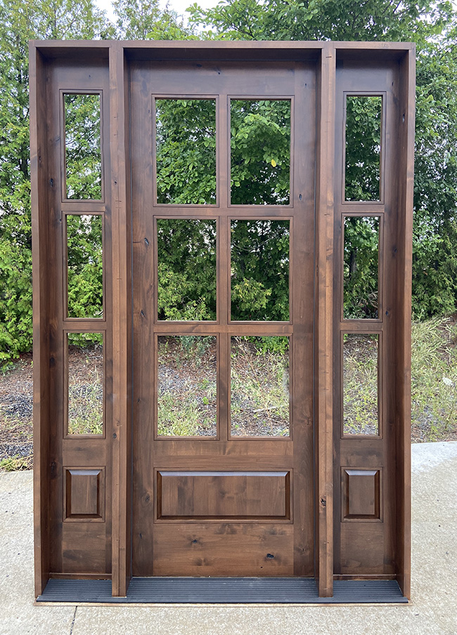 Knotty Alder door with Sidelights