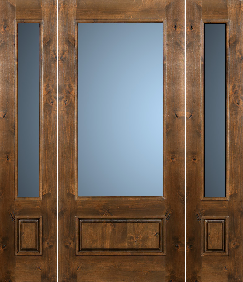 CL-24-53 SW 200 Knotty Alder Door with 2 sidelights