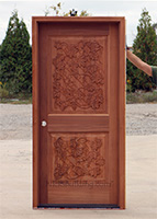 Exterior Carved Door Wine Cellar