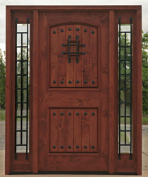 PFC-KNOTTY ALDER DOORS WITH IRON CLASSIC GLASS