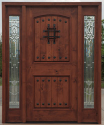 PFC-KNOTTY ALDER DOORS WITH IRON CLASSIC GLASS