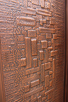 Copper door detailed closeup