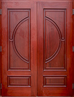 exterior copper double doors inside Mahogany