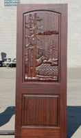 Elk Door hand carved mahogany