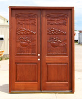 CL-Double Doors with Carved Elk design