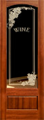 801 mahogany etched glass door Wine