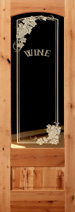 801 knotty alder etched glass wine room door