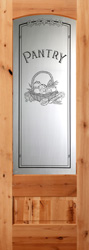 knotty alder 8'0" interior etched glass Pantry Doors