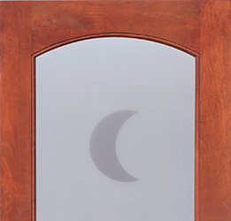 etched glass interior doors with half moon crescent theme