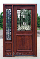 2 panel door with iron glass