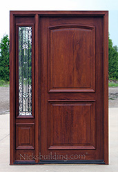 N-2 Panel door with N-75 Sidelite Iron Classic Glass