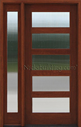 reeded glass doors Mahogany Shaker