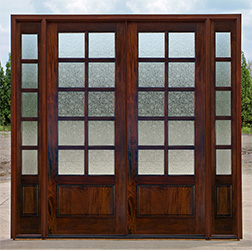 10 lite exterior double doors with sidelights - Rain Glass