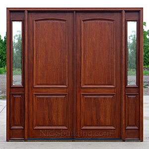 exterior double doors with 2 panels and sidelites