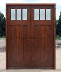 Craftsman Double Doors in 8' 0" with Rain Glass