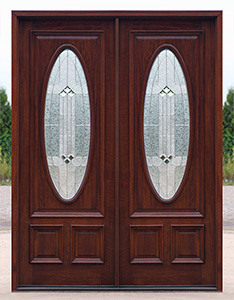 Double Entry Doors with Oval Glass