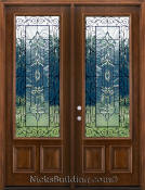 Solid Mahogany Doors Sidelites Half-Round Transoms