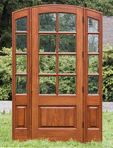 arched glass door