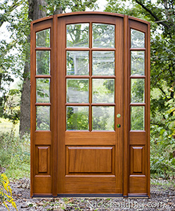 exterior arched french door with sidelights clear beveled glass