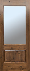 rustic exterior door with 2/3 glass