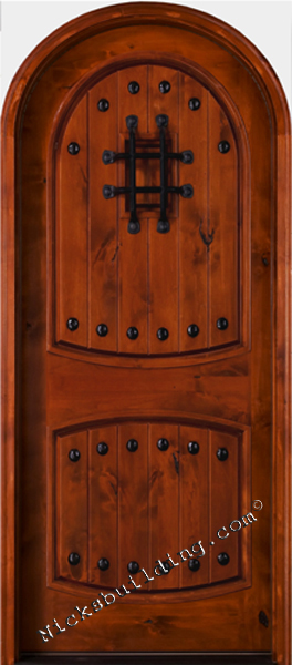 knotty alder exterior round top door SW-04