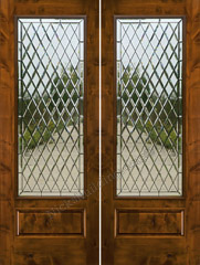 Rustic Double Doors with Gothic Style glass