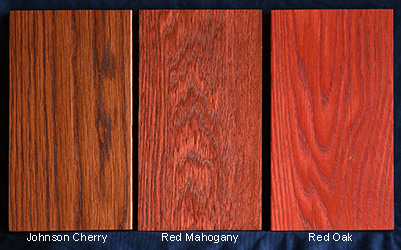 Red Oak Stain Samples Red tones