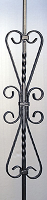 small hearts iron baluster