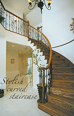 Curved wood staircases