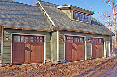 wooden garage doors Craftsman Style Garage